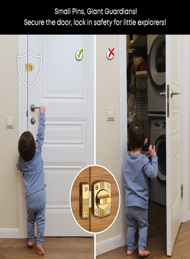 LAPO 1 Piece Latch Lock for Bathroom, Door Latch for Home, Door Stopper, Chitkani, Baby Latch for Balcony, Storeroom, Bedroom (Material- Zinc, PVD Gold Finish, 3 Years Warrany)-SQR - Image 2